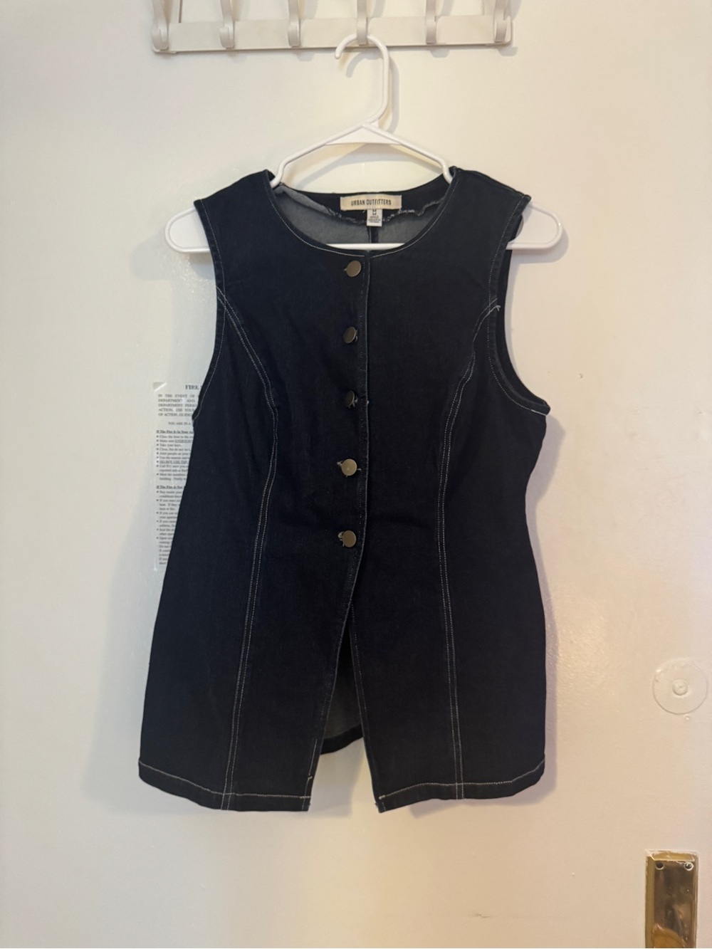 Urban Outfitters Dark Denim Button-Front Vest